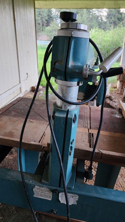 Radial arm saw, back view