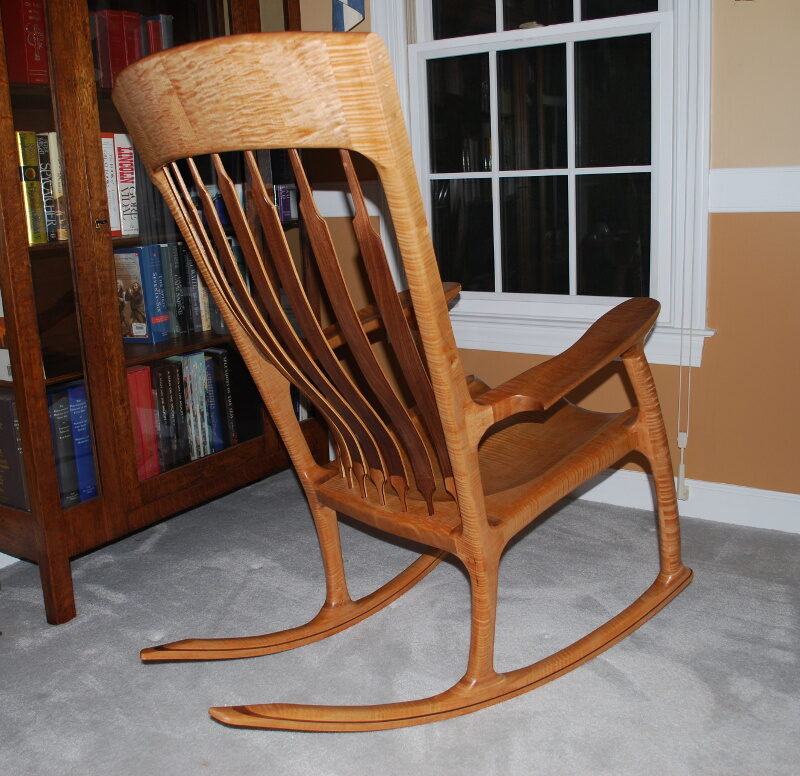 Finished rocking chair detail